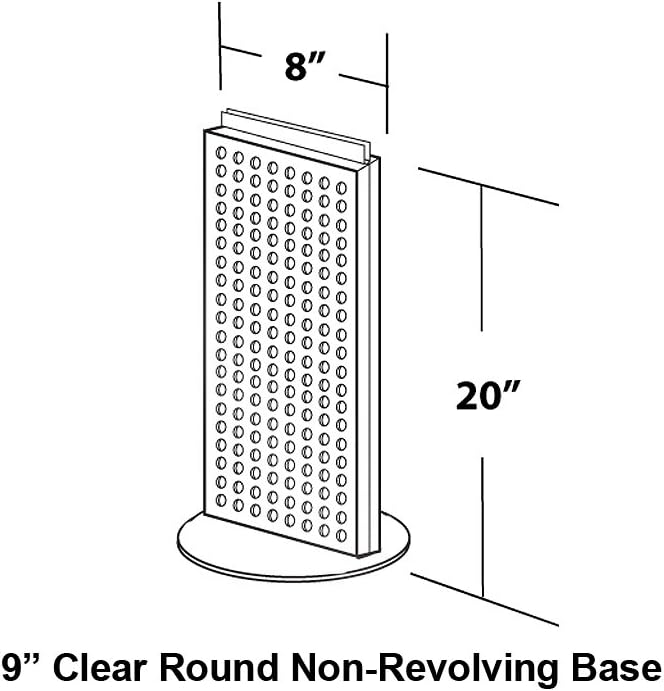 Azar 700509-BLU Non-Revolving Base Neon Pegboard Counter Unit, 8-Inch Width by 20-Inch Height on 9-Inch, Blue