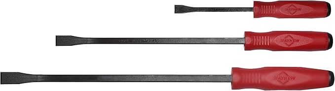 Mayhew Tools 31090 Dominator Economy Curved Pry Bar, Red, Small 3-Piece Set