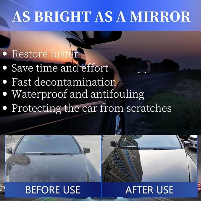 Sopami Car Coating Spray,Quick Effect Coating Agent,Quickly Coat Car Wax,Car Scratch Wax Polish Spray Waterless Wash,Oil Film Emulsion Glass Cleaner with towel (1 pcs)