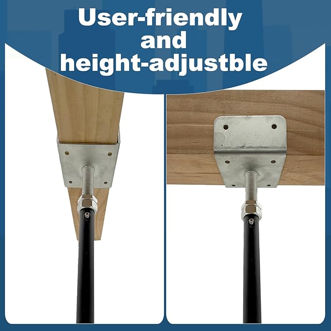 2 Pack U-Shaped Floor Jack for 4x2, 4x4, 4x6 Joists - Adjustable Steel Telepost with U-Head, Mini Screw Jack, Post Jack.11-15 Inch Adjustment Range.
