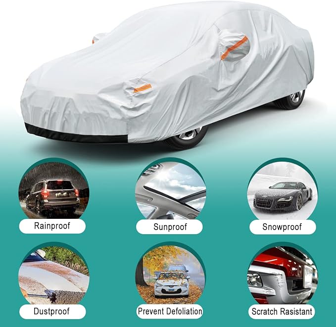 6 Layer Car Cover Custom Fit Buick Lacrosse (2004-2025) Waterproof All Weather, Heavy Duty Outdoor Snow Sun Rain Uv Protection (Ships from US Warehouse, Delivery 3-8 Days)