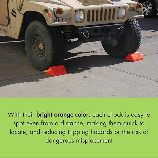 Checkers One Large Wheel Chock for 27-32" Tires, Heavy Duty Wheel Chocks for Semi Trucks, Utility, Tractor Trailer, 60k lb Load Capacity, Made in The USA, Polyurethane, UC1400-6