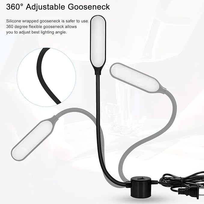 Magnetic Work Light, LED Machine Light with Flexible Gooseneck – Multi-Purpose for Workbench, Lathe, Drill Press & Crafting