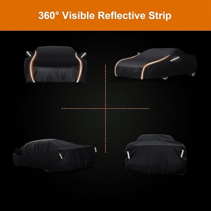 8 Layer Car Cover Custom Fit for Chevrolet Corvette C4 C5 Coupe Convertible Targa 1980–2004 | Outdoor Full Exterior Car Cover | Sun, Rain, UV, Dust, and Snow Protection with Door Zipper