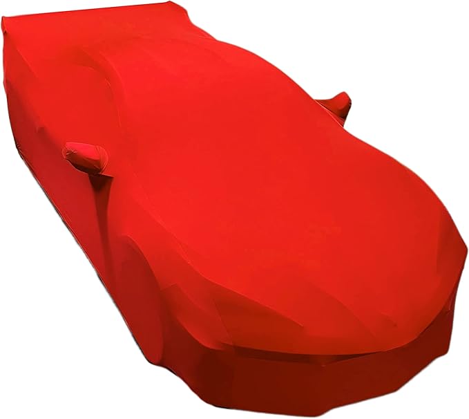 SR1 Performance USA Ultraguard Corvette Car Cover Custom Fit for C8 Corvette (2020-2026) – Indoor Stretch Satin Dust Protection, Soft Breathable Snug Fit (Red)