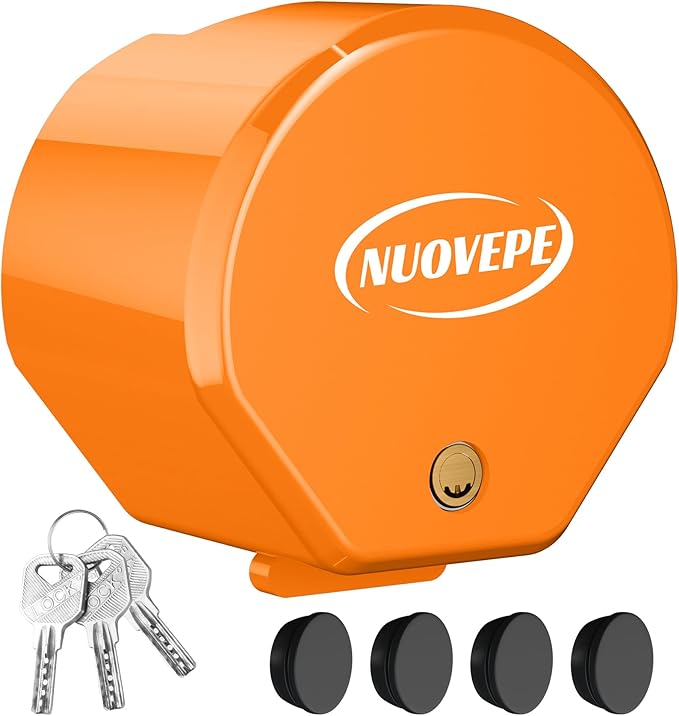 Heavy Duty Anti Theft Trailer Lock, Universal Fit 1-7/8", 2" and 2-5/16" Couplers, Reinforced Solid Steel Tow Lock for Trailer Tongue, Hitch Lock for RV, Cargo, Boat, Camper, Utility (Orange)