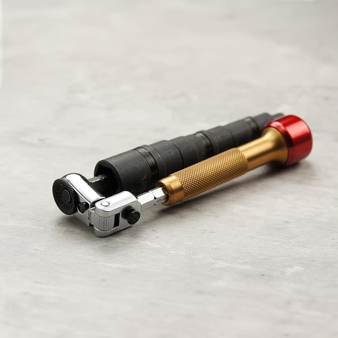 711L EDC Ratchet Wrench Flex HEX – 1/4” Mini Ratchet Tool with Socket Extension for Everyday Carry (Hex to socket adapter)