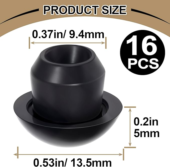 16pcs Hydraulic Jack Oil Filler Plug, Conical Floor Jack Plug, Universal Bottle Jack Accessories, Rubber Jack Filler Bung for Oil Reservoir Filler Hole