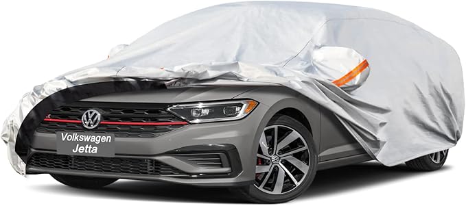 6 Layer Car Cover Custom Fit Volkswagen Jetta (2005-2025) Waterproof All Weather, Heavy Duty Outdoor Snow Sun Rain Uv Protection (Ships from US Warehouse, Delivery 3-8 Days)