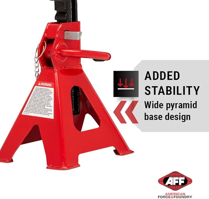 AFF 3 Ton Jack Stand Set - Heavy Duty Ratchet Style Jack Stands - Pair