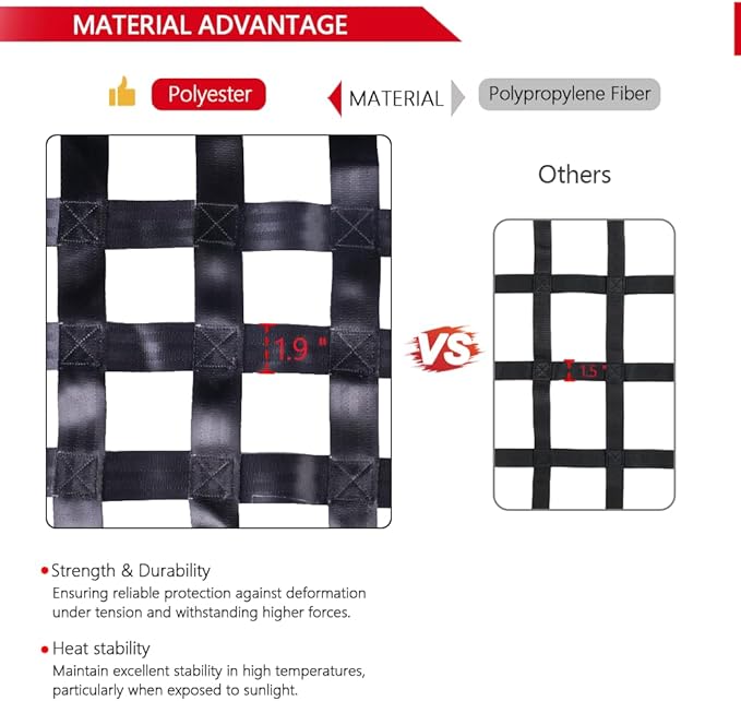 Surmountway Cargo Net for Pickup Truck Bed(42" x 50"), Truck Bed Cargo Net with Capacity 1100LBS, Heavy Duty Cargo Nets with Adjustable Cam Buckles & S-Hooks, Truck Cargo Net for Trailer Trucks