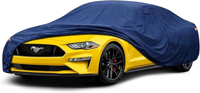 Coverlex Premium 1994-2026 Ford Mustang Car Cover Waterproof All Weather, Heavy Duty Car Tarp Custom Fit for Ford Mustang V6, GT, EcoBoost, Shelby GT350, GT500, Dark Horse