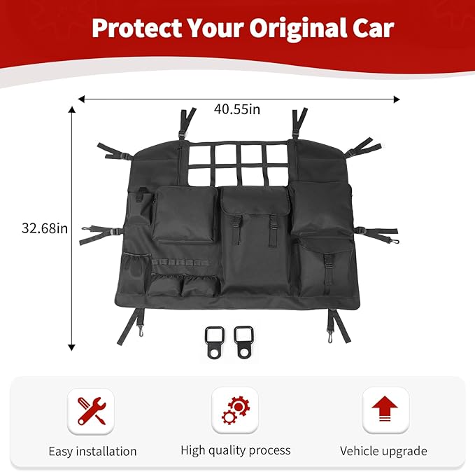 RT-TCZ for Wrangler JK JL Trunk Storage Bag Organizer with Multi-Pockets Tool Kits Cargo Bag for Jeep Wrangler JK JKU JL JLU