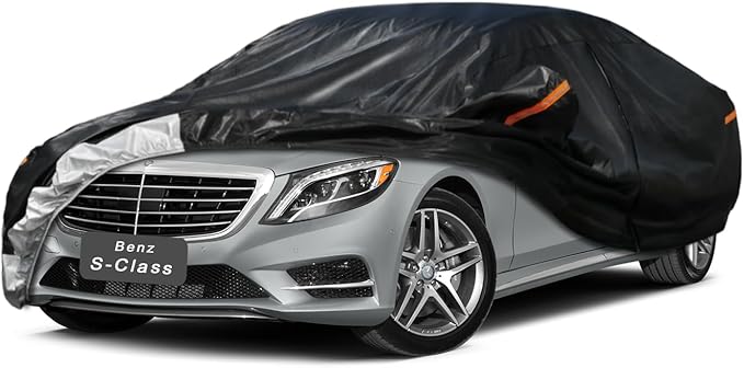 7 Layer Car Cover Custom Fit Mercedes-Benz S-Class S250 S300 S350 S400 S450 S550 S560 S600 (1972-2025) Waterproof All Weather, Heavy Duty Outdoor Snow Sun Rain Uv Protection