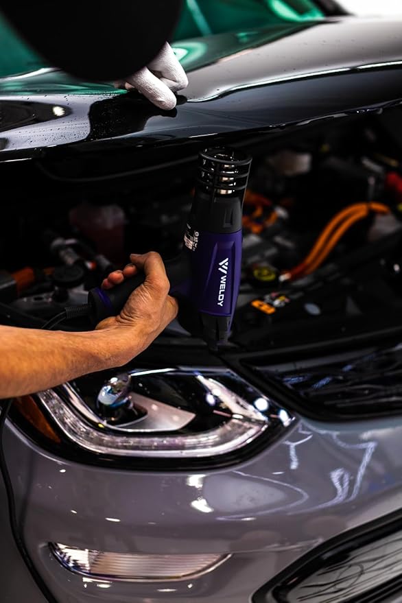 WELDY - HG 530-A - Heat Gun for Car Wrap; Light Weight - High-Performance 176F to 1,112F - Nozzle Heat Protection Device- 16 Ft Cord - Air Intake Guards - Precision Digital Readout