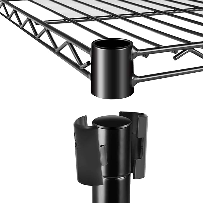 Simple Deluxe Heavy Duty 4-Tier Storage Shelving Unit, 35.83" W x 13.98" D x 55.91" H, 1000 Lbs Loading Capacity, Black