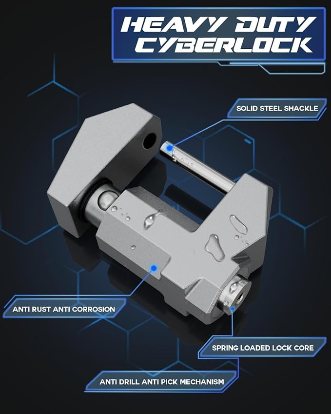 DEEAGLE Trailer Coupler Lock, Wide 1.2” Span, 1/4” Dia, Trailer Coupler Latch Lock, Coupler Wide Lock, Boat Trailer Locks for Towing Trailer Security, Sliver