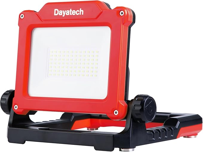 20W 3000LM Cordless LED Work Light, Compatible with Dewalt, Milwaukee and Makita 18-21 V Battery, Foldable Magnetic Base, Brightness Dimmable (Light Only/Charger Not Included)