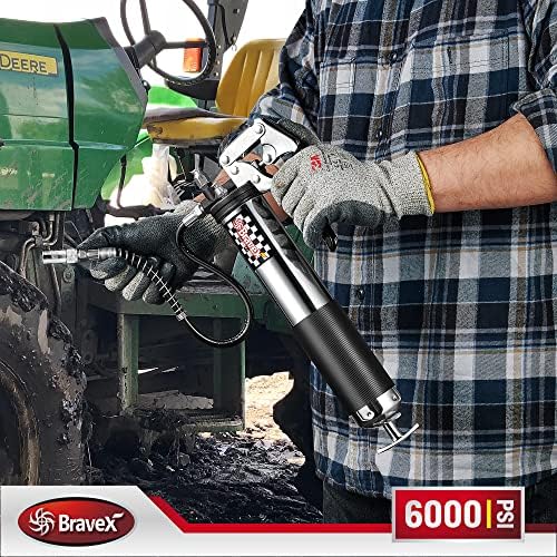 Pistol Grip Grease Gun Heavy Duty 6000 PSI W/Quick Release Coupler