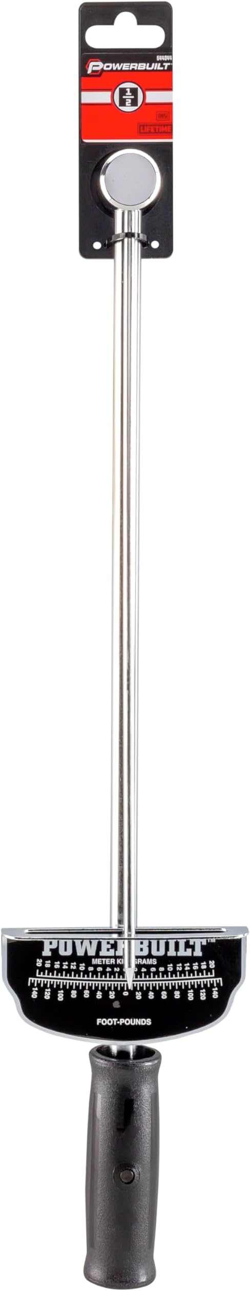 Powerbuilt 1/2-Inch Drive Needle Torque Wrench, Beam Torque Wrench 0-140 Foot/Pounds and 0-20 Meter/Kilograms, High Visibility Markings for Easy Readings - 644044