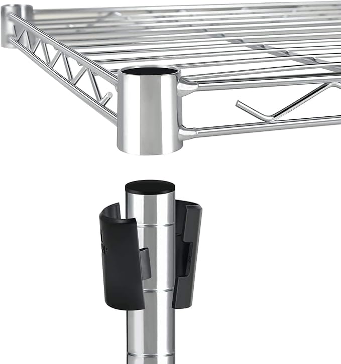 Simple Deluxe Heavy Duty 5-Tier Storage Shelving Unit, 35.83" W x 13.98" D x 61.02" H, 1250 Lbs Loading Capacity, Chrome