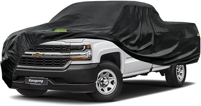 Kaugung Truck Cover Waterproof Custom Fit Chevrolet Silverado Regular 6.5' Bed (2019-2025), 7 Layers Heavyweight Pickup Car Cover Outdoor Indoor Sun UV Rain Snow Wind Protection.