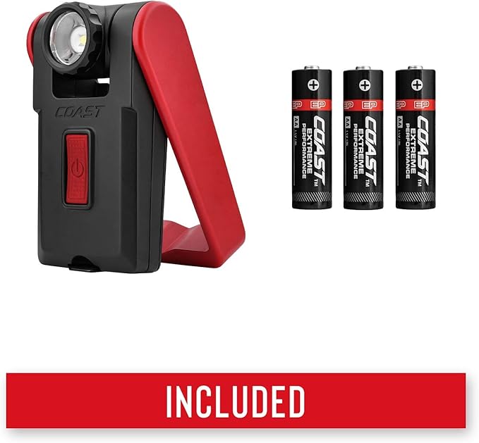 Coast PM200 500 Lumen ALKALINE-DUAL POWER LED Work Light with PURE BEAM TWIST FOCUS and 360-Degree Rotating Magnetic Handle