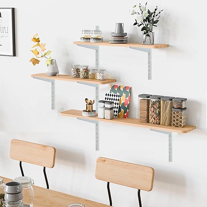 6‑Pack Dual‑Track Wall Shelf Rails – 47.5 in / 120 cm Heavy‑Duty Upright Standards for Adjustable Shelving in Pantries, Closets, Garages (White)
