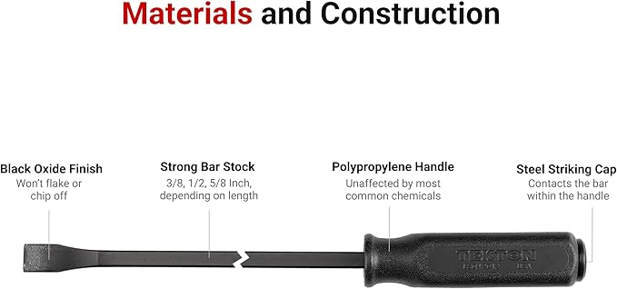 TEKTON Angled End Pry Bar Set, 6-Piece (8, 12, 17, 25, 36, 45 in.) | LSQ90506