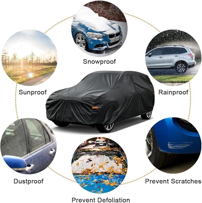 Kayme 7 Layers Car Cover Custom Fit for Honda Odyssey Minivan (1999-2025) Waterproof All Weather for Automobiles, Outdoor Full Cover Sun UV Rain Protection.Black