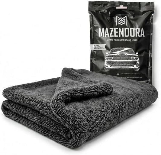 1300 GSM Twisted Loop Microfiber Car Drying Towel, XL 24x36 Inch, Edgeless, Ultra Absorbent, Lint Free & Scratch Safe Detailing Drying Cloth for Cars, Trucks & SUVs