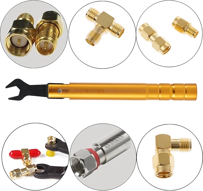 ThreeH 4 Pcs SMA Torque Wrench for RF Connector 1 Nm Electrommunication Coax Adapter Convertor for Professionals Industry