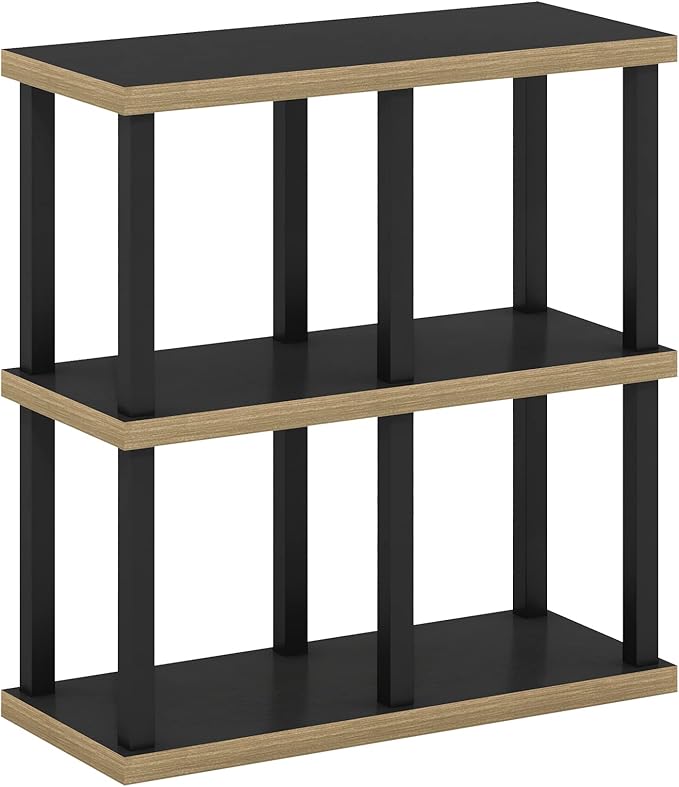 Furinno Turn-N-Tube No Tools Decorative Display Shelf, 4-Cube, Americano/Black