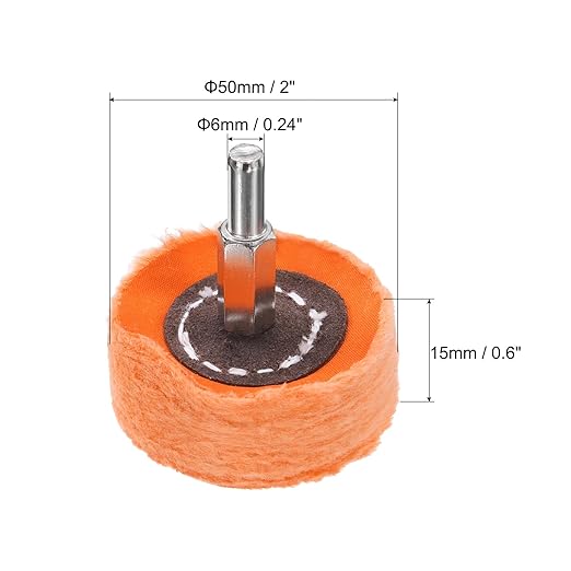 uxcell 2-Inch Buffing Polishing Pad Wheel Cotton with 15/64-inch Handle for Manifold Aluminum Stainless Steel Chrome Yellow 4 Pcs
