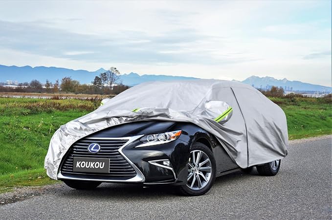Koukou 6 Layers Car Cover Custom Fit Lexus ES from 2012 to 2025, Waterproof All Weather for Automobiles, Sun Rain Dust Snow Protection. (Ships from US Warehouse, Arrive Within 3-7 Days)