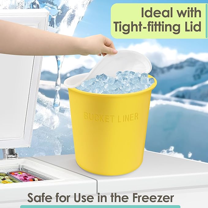 2 Gallon Reusable Bucket Liner, Time Saving Concrete Tools Durable Silicone Bucket Insert, Food Grade Container for Food Storage, for Paint, Thinset, Ice, Slime, Cleaning, Wall Mud