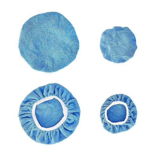 UTSAUTO 6Pcs Car Polisher Pads 5-6 Inches Microfiber Polishing Bonnet Pads Cover Car Buffer Bonnet Car Wax Polisher Kit