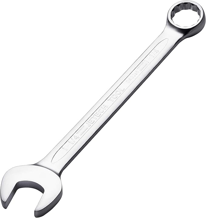 Jetech 1-1/4 Inch Combination Wrench - Industrial Grade Spanner with 12-Point Design, 15-Degree Offset, Made with Durable Chrome Vanadium Steel in Sand Blasted Finish, Forged, Heat-Treated, SAE