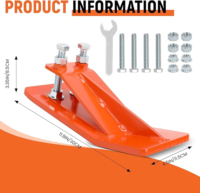 2Pcs Tractor Bucket Protector,Bucket Edge Anti-Skid Device,Double Hexagon Lock Nuts and Bolts,for Snow Leaves Removal Spreading Gravel,Orange