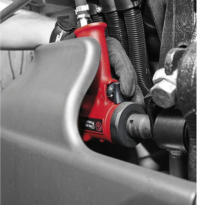 Chicago Pneumatic CP7732 1/2 Inch Air Impact Wrench, Steel Front Cover, Aluminum Body, Jumbo Hammer, One-Hand Operation, Max Torque Output 450 ft-lbs / 610 Nm, 9000 RPM