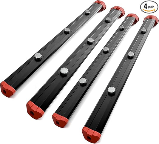 Alpha Engineered Threaded Replacement Packout Rails 13.5” (345mm) Compatible with Milwaukee Packout Tool Box XL (48-22-8429) Includes End Caps-Heavy Duty Aluminum Rails-Fits Packout Accessories-Black