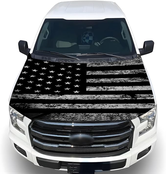 Car Hood Flag Cover - 59x51 in Car Hood Cover Eagle Flag with 2 Adjustable Fasteners, Patriotic American Flag Bonnet Banner Universal Fit for Trucks, SUV, Patriotic America Flag Cars Decor
