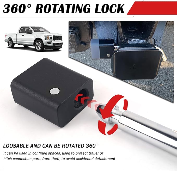 Trailer Hitch Locks Kit,Locking Hitch Pin Trailer Hitches Pin Lock with Locking Lever Diameter 5/8 Inch,Universal Hitches Locks with Keys for 2 & 2.5 Inch Class III IV Receiver