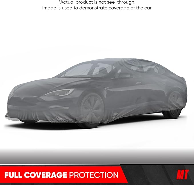 MotorTrend Custom Fit Car Cover for Telsa Model S, All-Weather Protection for Cars Trucks & SUVs, UV Resistant Waterproof Scratch-Resistant, Vehicle Cover for Outdoor & Indoor
