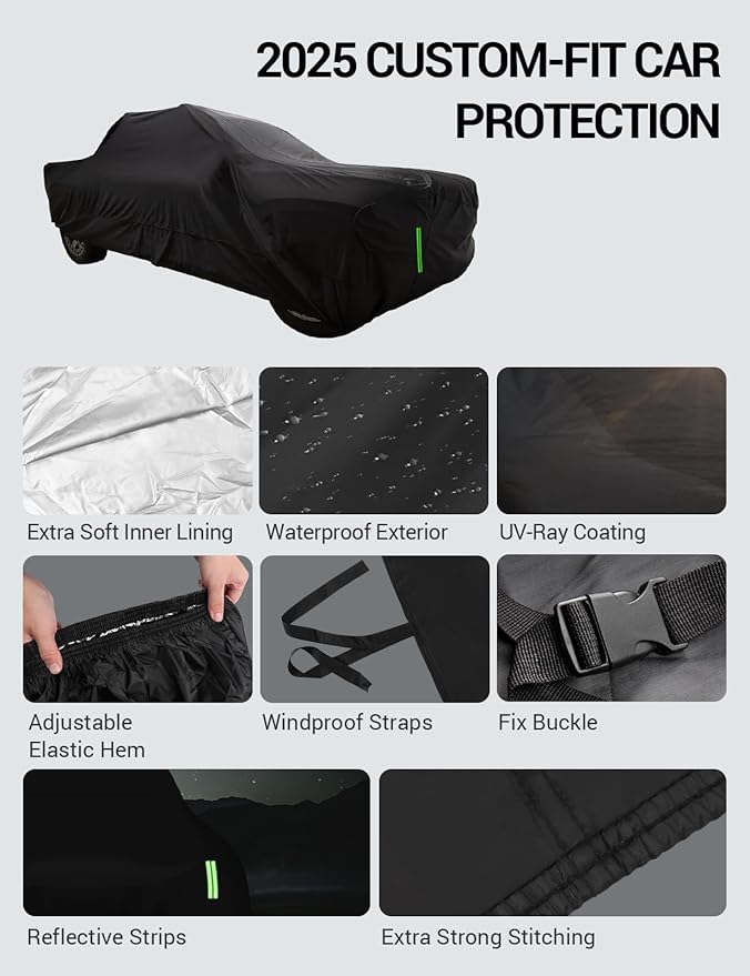 Proadsy 2026 Upgrade Car Cover for Chevrolet Colorado 2010-2021, Windproof All Weather Waterproof Sun Rain UV Dust Snow Protection Full Outdoor Indoor Exterior Car Cover