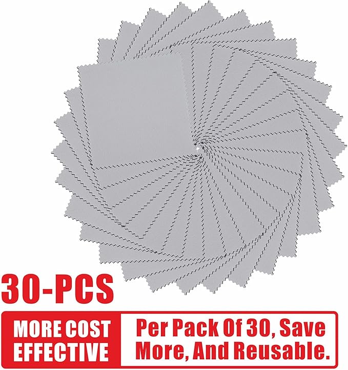 30 Count Suede Cloths for Applying and Leveling Coatings, Scratch-Free, Ultra Absorbent Microfiber for Ceramic Coating Application, Grey