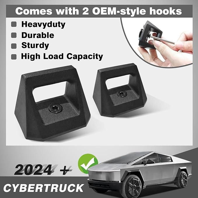 BestEvMod Envelope Style Cargo Net for Pickup Truck Bed Fit for Tesla Cybertruck 2026 2025 2024 Extra Strong Hook Stretchable Trunk Cargo Organizer with 2 L Track Hooks (Metal Hooks, Stand Envelope)