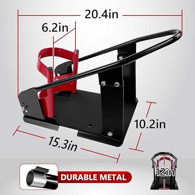 HOXWELL Heavy Duty Steel Motorcycle Wheel Chock,1800 lbs Capacity Wheel Cradle Holder,Motorcycle Front Wheel Stand with 3 Adjustable Height Holes,Easy to Carry and Move Suit for Dirt Bike,Motorcycles