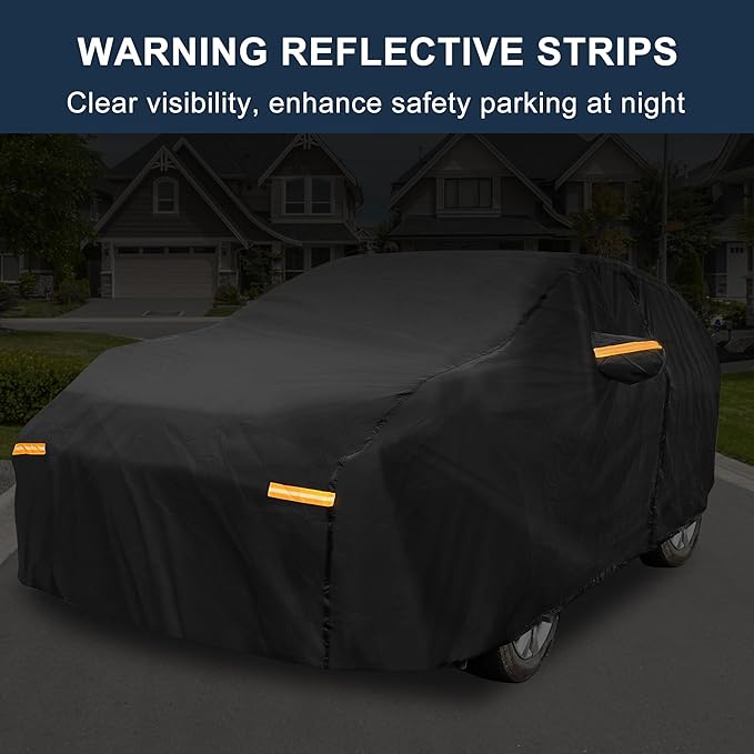 X AUTOHAUX Car Cover for Toyota Sienna 210D-PU Outdoor Full Car Cover All Weather with Door Zipper for Waterproof Windproof Sun Rain Snow Protection
