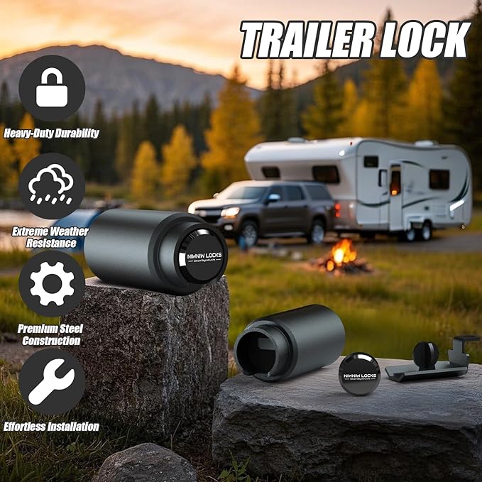 2178-B Heavy Duty Trailer Hitch Lock 2 Inch Bulldog or Ram Ball Coupler Anti-Theft,Travel RV/Camper/Boat/Truck/ATV/UTV/Flatbed/Cargo/Dump/Utility Trailer Tongue Lock Secure Design